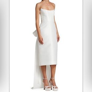 AMSALE Bow Back Mikado Satin Bridal Dress